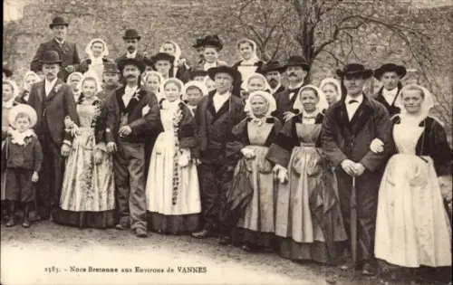 Ak Vannes Morbihan, Noce bretonne, Bretonische Tracht