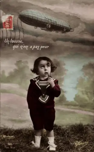 Ak Un Loustic qui n'en a par peur, Zeppelin, Kind raucht