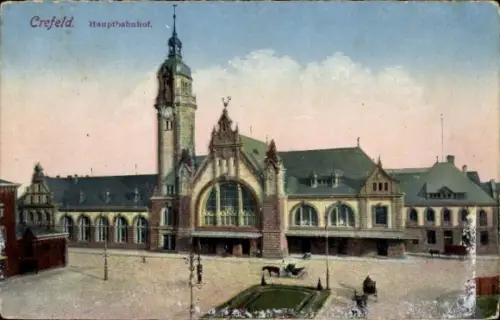Ak Krefeld am Niederrhein, Hauptbahnhof