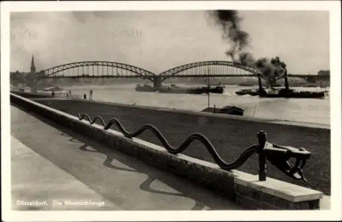 Ak Düsseldorf am Rhein, Rheinschlange