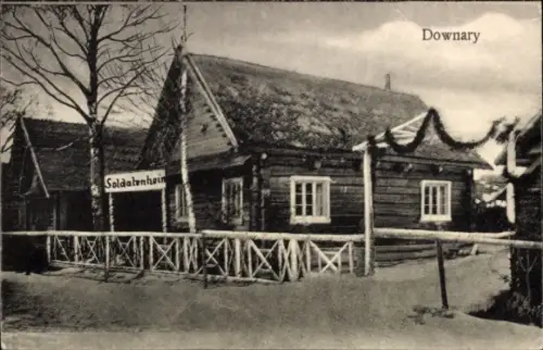 Ak Downary Polen, deutsches Soldatenheim, 1. WK