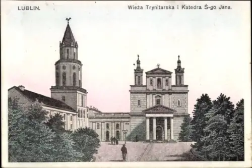 Ak Lublin Polen,  Trynitarska Turm, St. Johannes Kathedrale