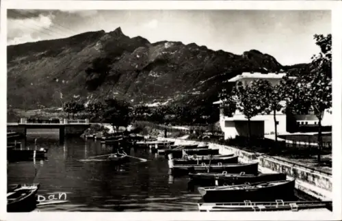 Ak Aix les Bains Savoie, Boote im Hafen
