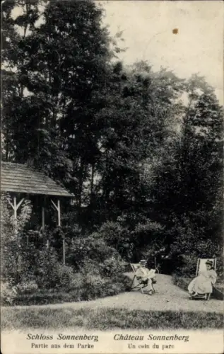 Ak Carspach Elsass Haut Rhin, Schloss Sonnenberg, Partie aus dem Park, Chateau