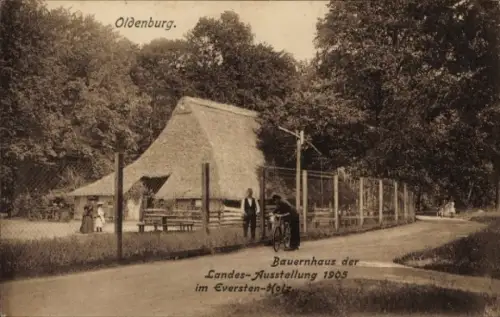 Ak Eversten Oldenburg in Oldenburg, Eversten-Holz, Bauernhaus der Landes-Ausstellung 1905