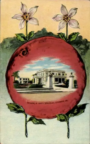 Passepartout PC Coronado Kalifornien USA, Residence of J.D. Spreckles