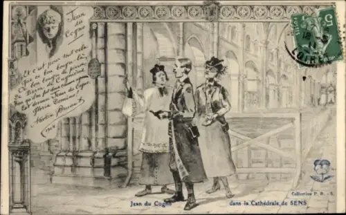 Künstler Ak  Sens Yonne, Jean du Cogno in der Kathedrale
