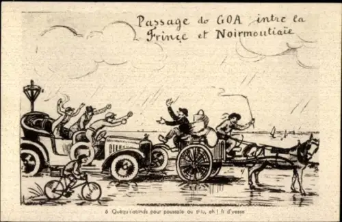 Ak Noirmoutier Vendée, Passage von GOA zwischen Frankreich und Noirmoutier