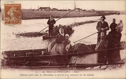 Ak Challans Vendée, Au Marais, Yoles