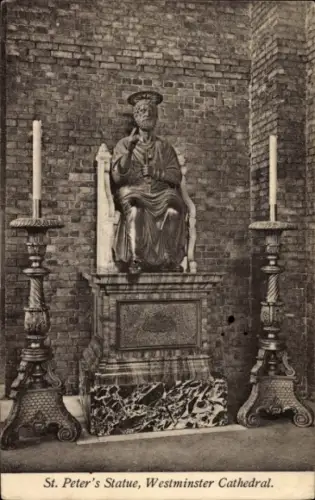 PC City of Westminster London England, Westminster Cathedral, St. Peter's Statue