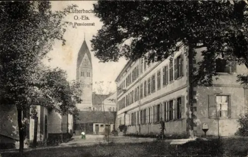 Ak Lutterbach Elsass Haut Rhin,  O.-Els., Pensionnat, Gebäude, Baum, keine Personen, keine Hakenk