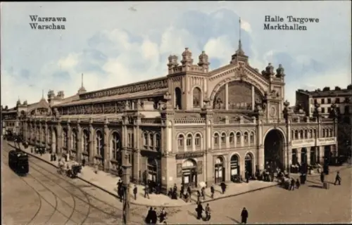 Ak Warszawa Warschau Polen,  Halle Targowe, Markthallen,  Architektur