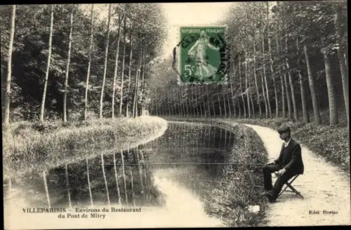 Ak Villeparisis Seine et Marne, Environs du Restaurant du Pont de Mitry