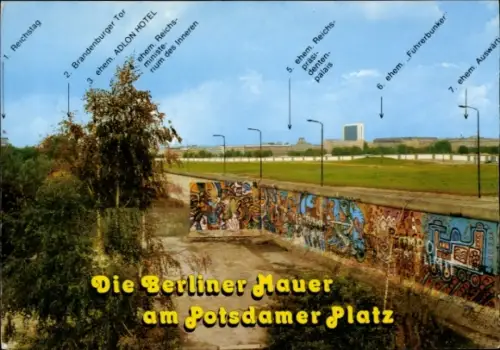 Ak Berlin Tiergarten, Potsdamer Platz im Wandel der Zeit, 1901, 1929, 1945, 1953, Berliner Mauer