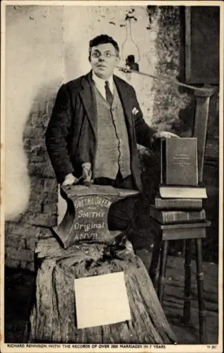 Ak Gretna Green Schottland, Smithy, Richard Rennison, Records of over 2000 marriages