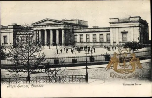Präge Wappen Ak Dundee Schottland, High School