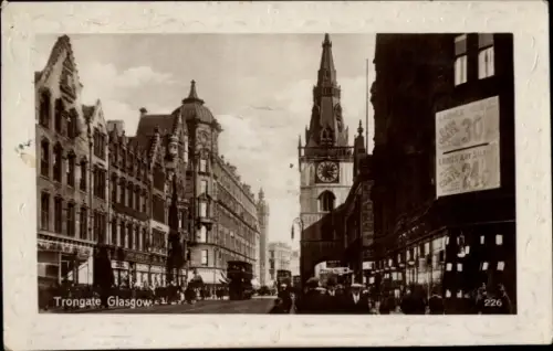 Präge Passepartout Ak Glasgow Schottland, Trongate