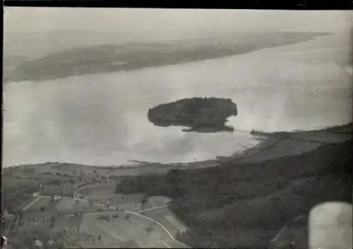 Ak Insel Mainau im Bodensee, Insel Mainau aus der Vogelperspektive