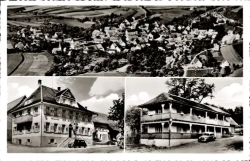 Ak Fützen Blumberg am Schwarzwald, Fliegeraufnahme, Gasthof Wilder Mann
