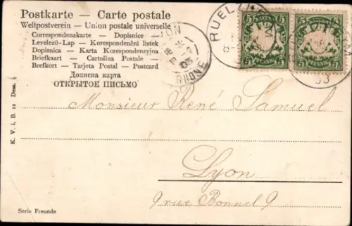 Ak Portrait, Bernhardiner mit Mädchen