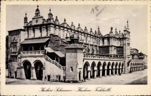 Ak Kraków Krakau Polen, Kraków Sukiennice, Tuckhalle,  Architektur