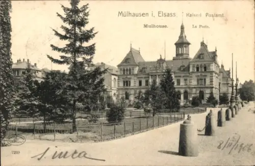 Ak Mulhouse Mülhausen Elsass Haut Rhin,  Kaiser Postamt,  Architektur, 