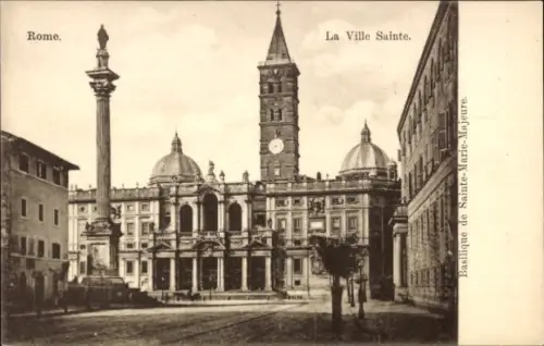Ak Roma Rom Lazio, Basilika Santa Maria Maggiore, Uhrturm, Säule,  Architektur