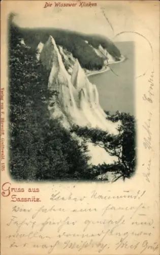 Ak Sassnitz auf Rügen, Die Wissower Klinken,  , Schwarz-Weiß-Bild