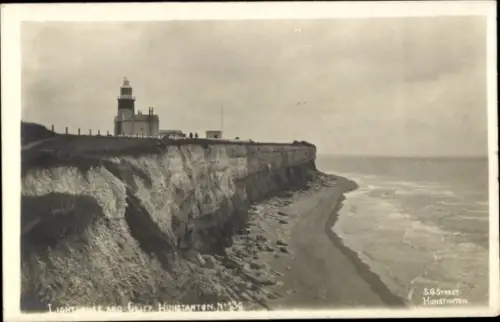 Ak Hunstanton East England, Leuchtturm, Küstenlinie, Meer, Hunstanton