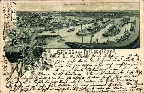 Litho Düsseldorf am Rhein, Rheinhafen
