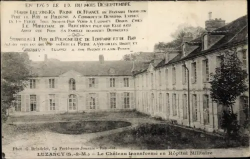 Ak Luzancy Seine et Marne, Château transformé en Hôpital Militaire