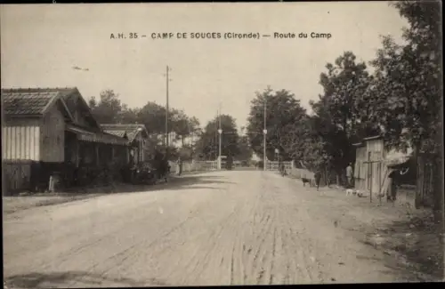 Ak Souge Gironde, Route du Camp