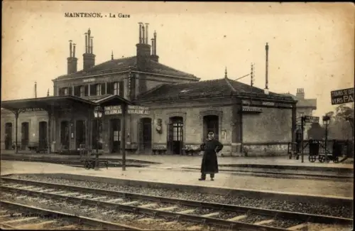 Ak Maintenon Eure et Loir, La Gare