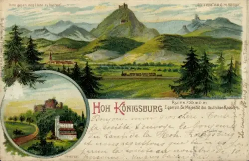 Halt gegen das Licht Litho Orschwiller Orschweiler Elsass Bas Rhin, Hohkönigsburg, Hotel Königsburg