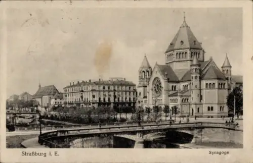 Judaika Ak Straßburg Elsass Bas Rhin, Synagoge