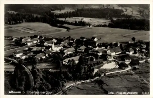 Ak Altenau Saulgrub in Oberbayern, Luftaufnahme