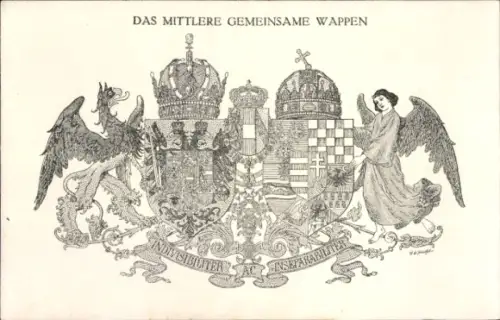 Wappen Ak Das mittlere gemeinsame Wappen