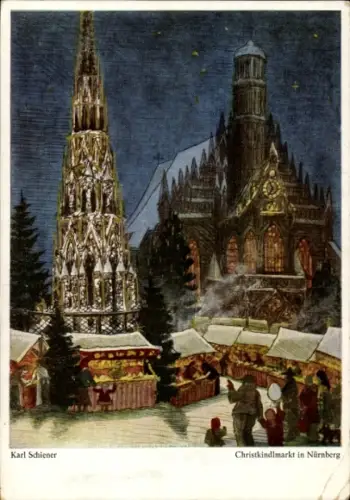 Künstler Ak Schiener, Karl, Nürnberg, Christkindlmarkt