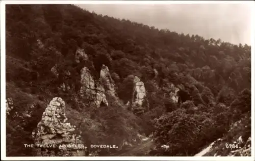 Ak Dovedale Peak District England, Die Zwölf Apostel