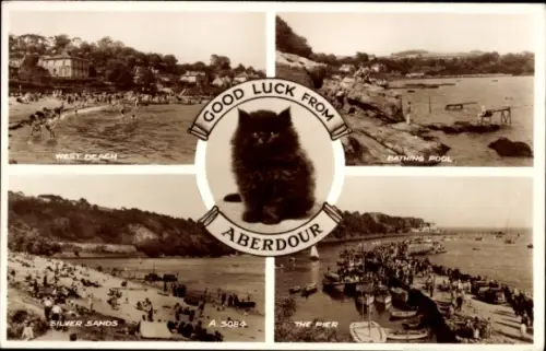 Ak Aberdour Schottland, Katze, West Beach, Silver Sands, Bathing Pool, The Pier