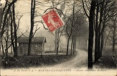 Ak Marnes la Coquette Hauts de Seine, Ancien rendez vous de chasse