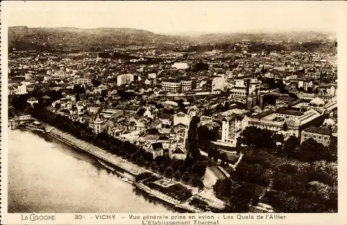 Ak Vichy Allier, Luftaufnahme