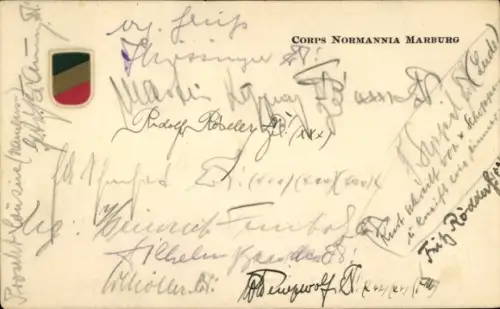 Studentika Ak Marburg, Corps Normannia, Wappen, RSC Rudolstädter Senioren Convent