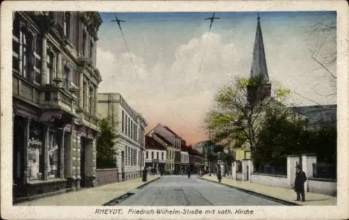 Ak Rheydt Mönchengladbach am Niederrhein, Friedrich-Wilhelm-Straße, Kirche