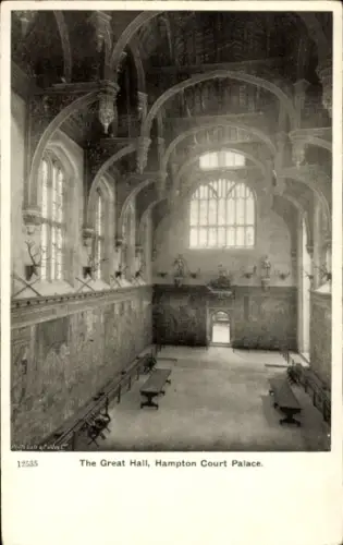 Ak Richmond upon Thames London England, Hampton Court Palace, Große Halle