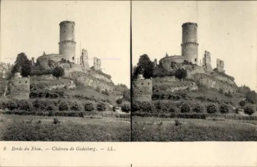 Stereo Ak Bad Godesberg Bonn am Rhein, Godesburg