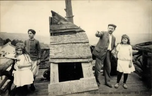 Ak Sannois Val d’Oise, auf der Terrasse der Windmühle