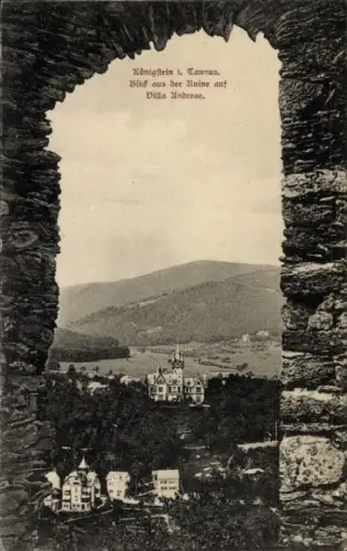 Ak Königstein im Taunus, Blick aus der Ruine, Villa Andreae, Königstein i. Taunus
