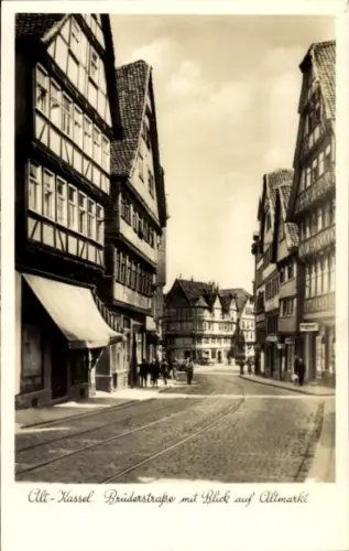 Ak Kassel in Hessen, Alt- Brüderstraße, Altmarkt,  Fachwerkhäuser
