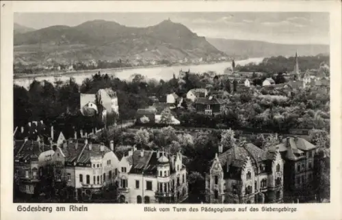 Ak Bad Godesberg Bonn am Rhein, Blick vom Turm des Pädagogiums, Siebengebirge